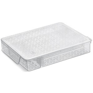 Organizador Gaveta Porta Talheres Utensílios Tampa Extensível Cozinha - UZ365 Uz - Transparente