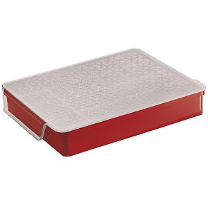 Organizador Gaveta Porta Talheres Utensílios Tampa Extensível Cozinha - UZ365 Uz - Vermelho