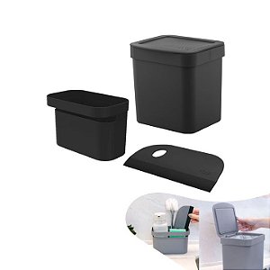 Kit Lixeira 2,5l Organizador Pia Porta Detergente Rodo Trium Compacto Cozinha - Ou