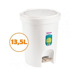 Lixeira 13,5l Plástica Tampa Com Pedal Cesto Lixo Cozinha Banheiro - SR275/01 Sanremo