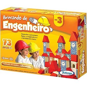 Brincando De Engenheiro 73 Peças Blocos Madeira 52776 - Xalingo