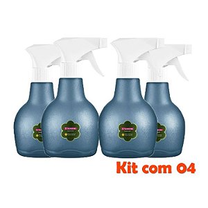 Kit 4 Borrifador Pulverizador Spray Frasco Álcool Gel Água Pequeno 350ml Gatilho - 512 Sanremo