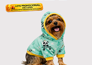 Roupa para Cachorro Cães Inverno Blusão Soft Capuz Pandinha