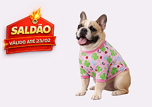 Roupa Suéter para Cachorro Plush Joaninha Rosa Gaby Moda - Saldão 2026