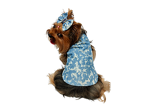 Capinha  Pet Gaby Moda Pet Glamour Jeans para Cães