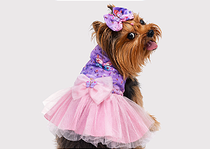 Vestido para Cachorro Borboleta 3D Gaby Moda Pet