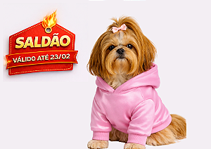 Blusão Moletom com Capuz para Cachorro Rosa Liso Saldão