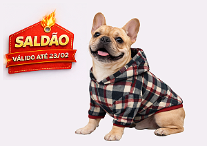Blusão Soft com Capuz para Cães Xadrez Verde Gaby Moda Pet - Saldão