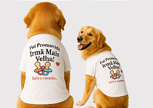 Roupa Pet Personalizada Promovida a Irmã Mais Velha Gaby Moda Pet