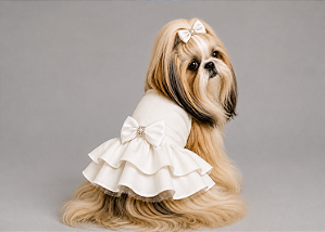 Vestido Pet Personalizada Daminha Noiva Gaby Moda Pet