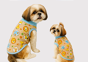 T SHIRT PET REGATINHA VERÃO FLORESTA GABY MODA PET