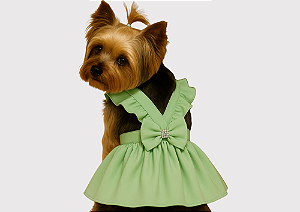 Vestido Pet Alfaiataria Colors Candy Verde para Cachorro Gaby Moda Pet