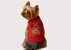 Roupa Pet para Cachorro  Natal Oh Oh Oh Gaby Moda Pet