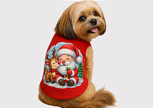 Roupa Pet para Cachorro  Natal Papai Noel Gaby Moda Pet