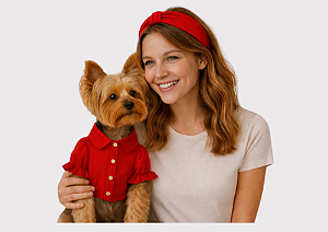 Camisa Roupa Pet para Cachorro Vermelha Gaby Moda Pet