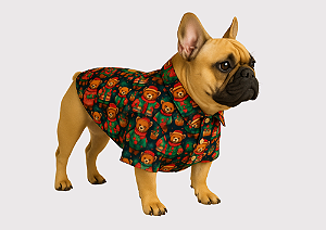 Camisa Roupa Pet para Cachorro  Natal  Ursinho Vermelha Gaby Moda Pet