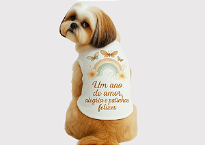 Camiseta Pet Off White Ano Novo Gaby Moda Pet