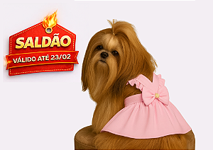 Vestido Pet Alfaiataria Colors Candy Rosa Bebê para Cachorro Gaby Moda Pet Saldão