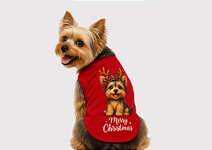 Roupa Pet para Cachorro Yorkshire NatalGaby Moda Pet