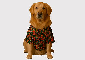 Camisa Roupa Pet para Cachorro Natal Ursinho Golden Retrivier Gaby Moda Pet