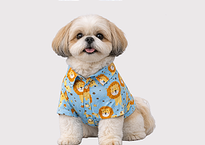 Camisa Pet Alfaiataria Leãozinho Premium Gaby Moda Pet