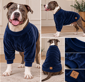 ROUPA PET PLUSH AZUL MARINHO PREMIUM PET
