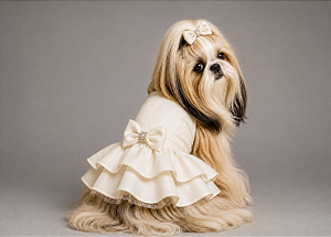 Vestido Pet Personalizada Daminha Off White Noiva Gaby Moda Pet