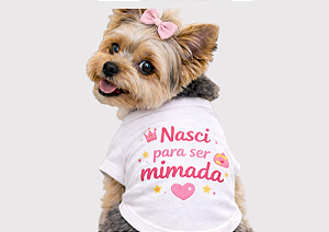 CAMISETA PET VERÃO PERSONALIZADA BRANCA MIMADA