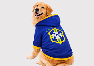 Roupa Moletom Azul para Cães Copa Brasil Gaby Moda Pet