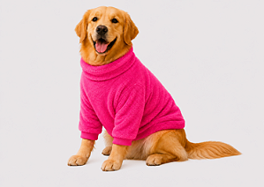 Roupa Fleece Rosa Pink Premium para Cães de Grande Porte Golden Retrivier