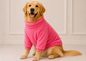 Rouipa Fleece Rosa Premium para Cães de Grande Porte Golden Retrivier