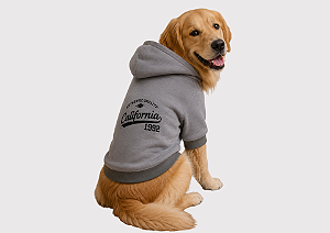 Roupa Moletom Premium Cinza para Cães de Grande Porte Golden Retrivier