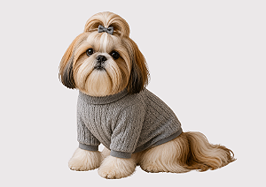 Roupa de Inverno para Cachorro Tricõ | Casaco Pet | Luxo Cinza Portes Pequenos