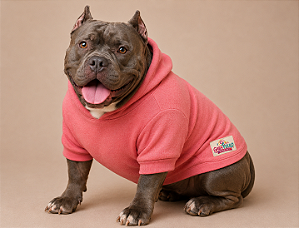 Blusa de Frio para Cachorro Moletom para Pitbull e American Bully com Capuz Rose| Moletom Vinho