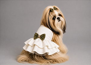 Vestido Pet Personalizada Daminha Noiva Gaby Moda Pet + Laço Personalizado