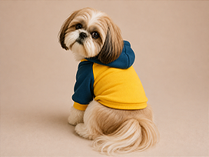 Blusa de Frio para Cachorro Pequeno com Capuz Moletom Colorido Amarelo Pet com Capuz em Moletom| Conforto para Cães