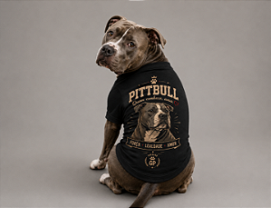 Camiseta Preta Pitbull Quem Conhece Ama 100% Algodão Premium +Brinde Ecobag