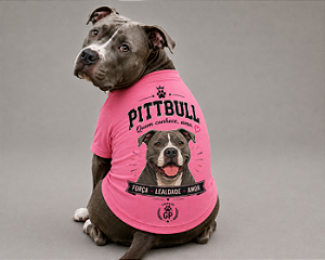 Camiseta Rosa Pitbull Quem Conhece Ama 100% Algodão Premium +Brinde Ecobag