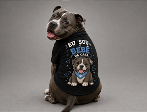 Camiseta Preta Sou Bebe da Casa 100% Algodão Premium +Brinde Ecobag