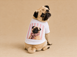 Camisetas T-Shirt para Pets em Algodão – Personalizadas com Estampas de Raças Pug