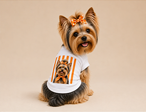 Camisetas T-Shirt para Pets em Algodão – Personalizadas com Estampas de Raças Yorkshire