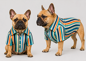 Camisa Pet Alfaiataria Listra Azul Premium Gaby Moda Pet