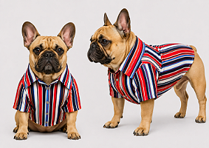 Camisa Pet Alfaiataria Listra Vermelha Premium Gaby Moda Pet