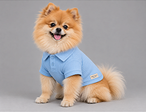 Roupa para Cachorro Polo Porte Pequeno Azul bebe – Blusa 100% Algodão Canelada