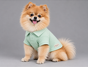 Roupa para Cachorro Polo Porte Pequeno Verde Blusa 100% Algodão Canelada