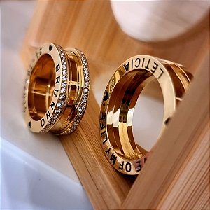 PAR DE ALIANÇAS  LUXO EM OURO 18K MODELO LOVE OF MY LIFE -10MM
