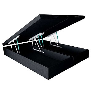 Box Baú Queen Suede Preto 158X198