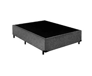 Base Cama Box Solteiro Suede 88x188 Cinza