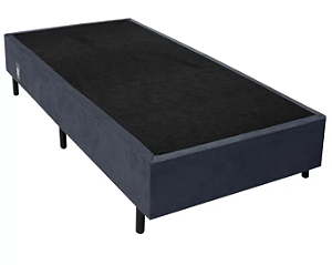 Base Cama Box Solteiro Suede 88x188 Cinza