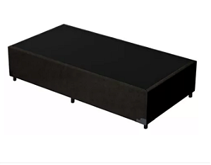 Base Cama Box Solteiro Suede 88x188 Preto